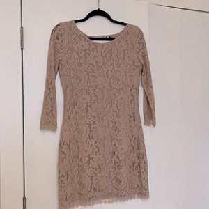 Beautiful peach lace cocktail dress